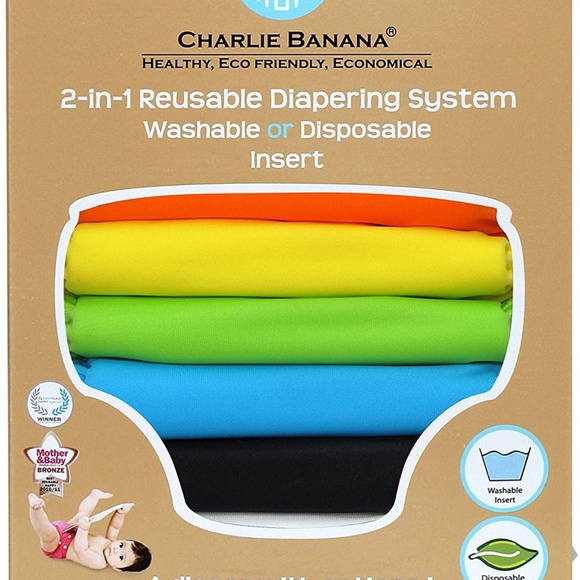 Charlie Banana Hybrid AIO Grab Pack, Tango, BNWT* - Picture 3 of 9